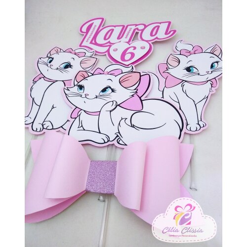 Topo de bolo Gatinha Marie 01 para imprimir