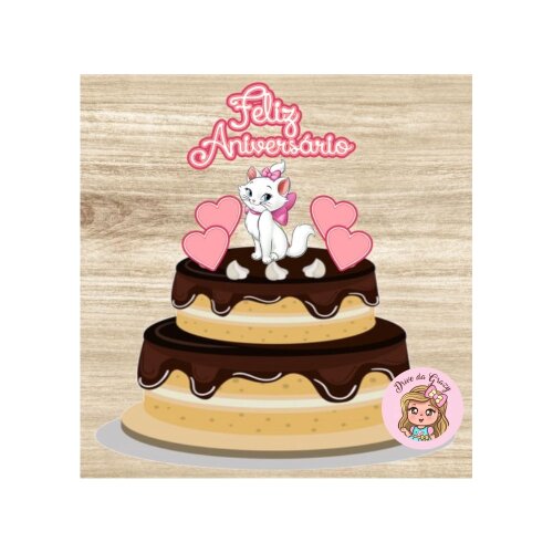 Topo de bolo Gatinha Marie 04 para imprimir