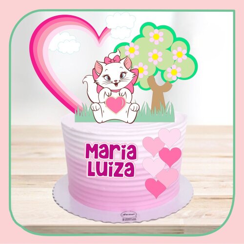 Topo de bolo Gatinha Marie 15 para imprimir
