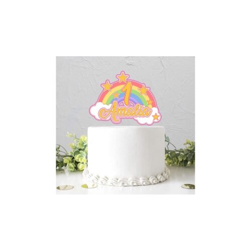 Topo de bolo 11 - Arco Iris a