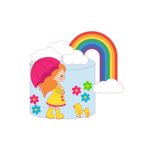 Topo de bolo 21 - Arco Iris a