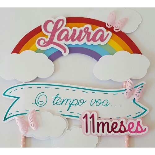 Topo de bolo 31 - Arco Iris a