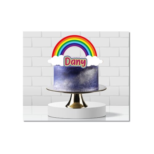Topo de bolo 45 - Arco Iris a