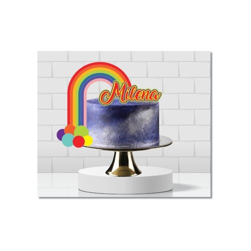 Topo de bolo 46 - Arco Iris a