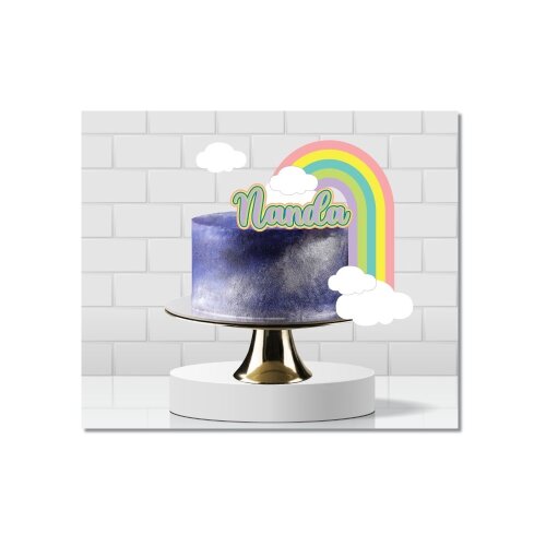 Topo de bolo 48 - Arco Iris a