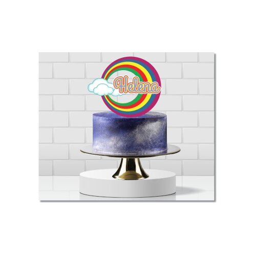 Topo de bolo 50 - Arco Iris a