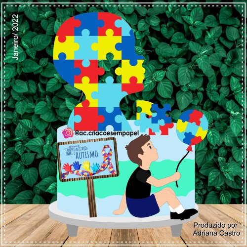 Topo de bolo 07 - Autismo a