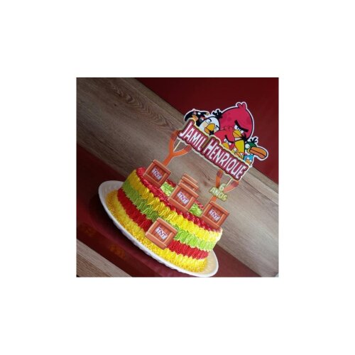 Topo de bolo 03 - Angry Birds a