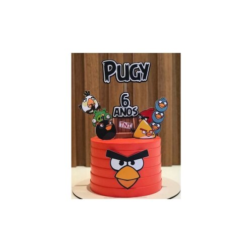 Topo de bolo 04 - Angry Birds a
