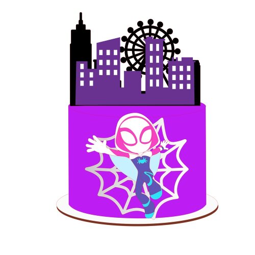 Topo de bolo 05 - Aranha Fantasma a