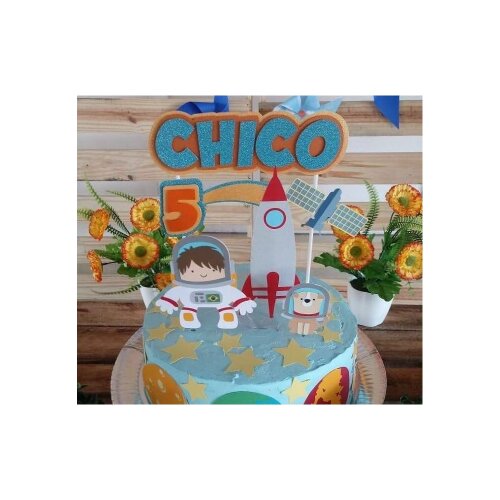 Topo de bolo 05 - Astronautas a