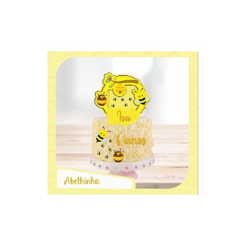 Topo de bolo 46 - Abelhinha a