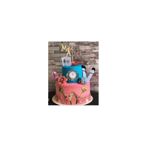 Topo de bolo 26 - Alice no Pais das Maravilhas a