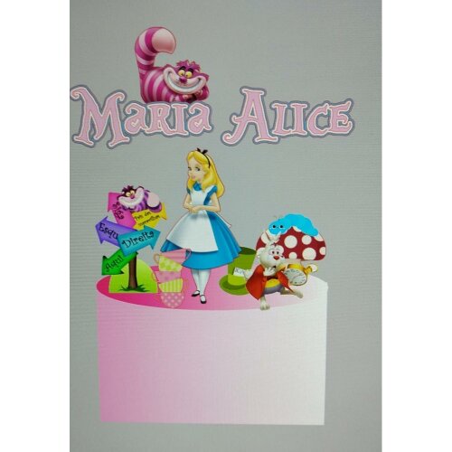 Topo de bolo 36 - Alice no País das Maravilhas a