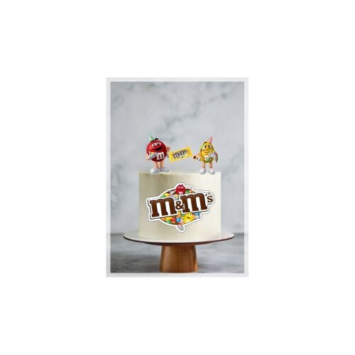 Topo de Bolo M&M chocolate 02 para imprimir