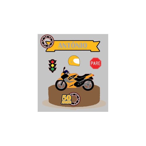 Topo de Bolo Moto 12 Arquivo digital