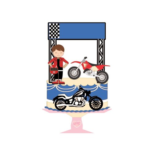 Topo de Bolo Moto 14 Arquivo digital