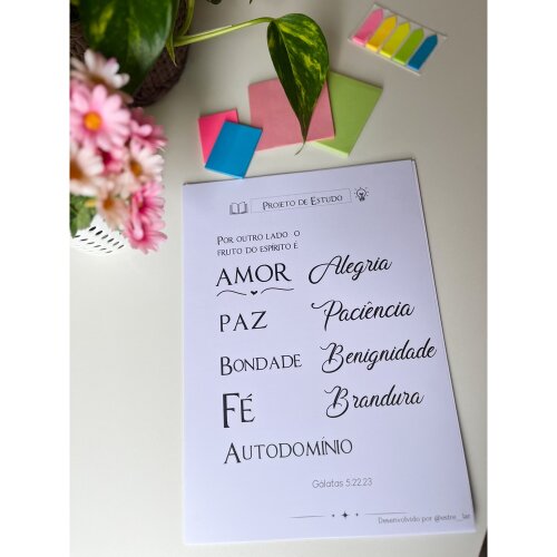 Arquivo Digital Projeto Qualidades Fruto do Espírito para imprimir