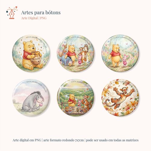 ARTES PARA BÓTONS URSINHO E AMIGOS