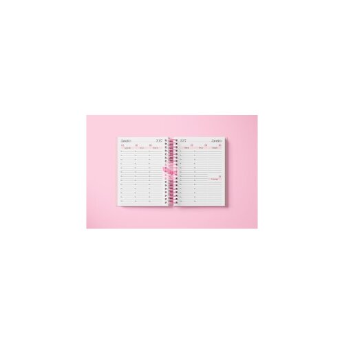 Miolo Agenda Rosa Visão Semanal Vertical 2027 - ThaMoní