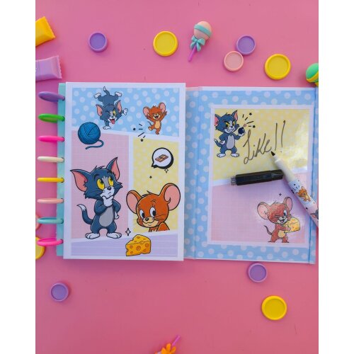 Kit Encadernação Especial A5 Quadro Embutido Tom e Jerry Arquivo Digital