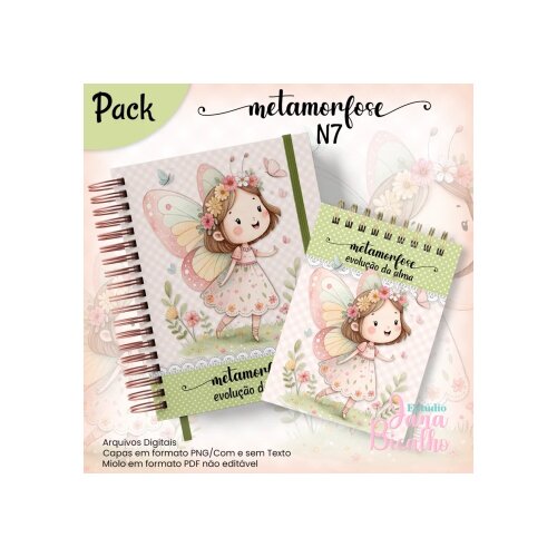 Arquivo Digital Caderno Pautado A5+Bloquinho A6 Metamorfose N7