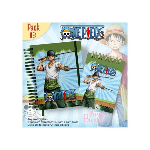 Arquivo Digital Caderno Pautado A5+Bloquinho A6 One Piece N3