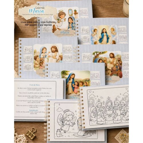 Kit Digital Arquivo livro de colorir para imprimir - livro colorindo maria