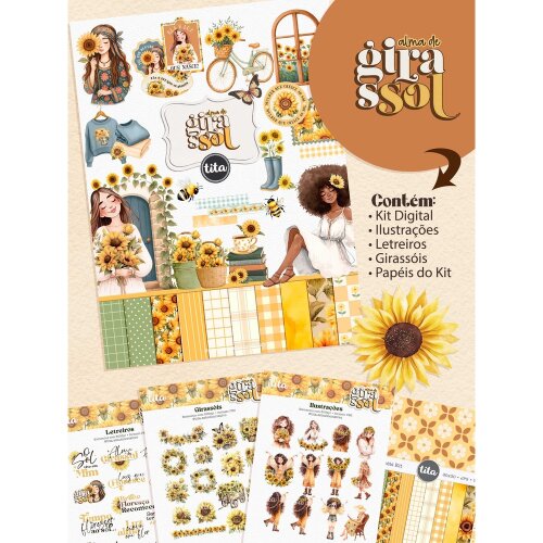 Alma de Girassol - Combo Ilustrações e Papéis