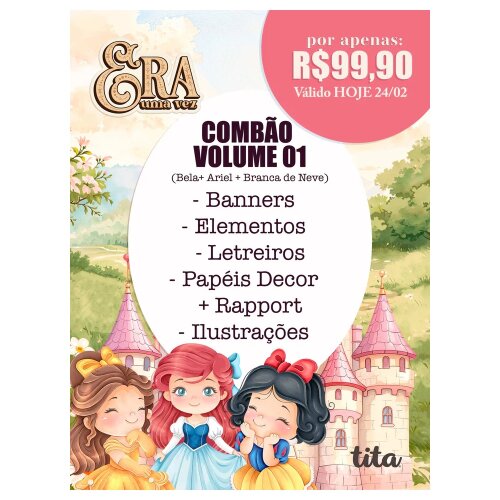 Era Uma Vez - Volume 1 ( Ariel + Bela + Branca de Neve)
