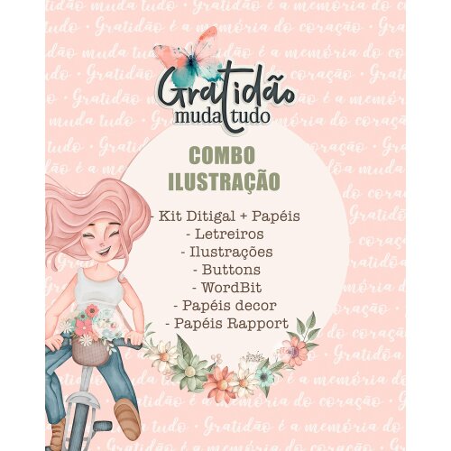 Gratidão Muda Tudo - Combo Ilustrações e Papéis