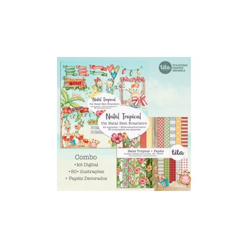 Natal Tropical Aquarela - Combo