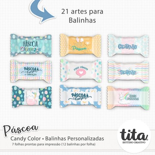 Páscoa Candy Color - Balinhas Personalizadas