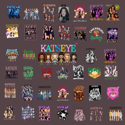 02 - Pacote de PNGs da turnê Beautiful Chaos do Katseye   PNG com estética retrô pop