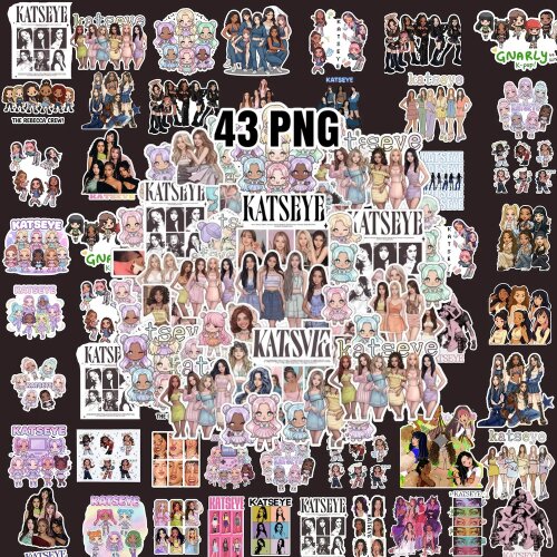 04 - Pacote de PNGs Katseye Kpop, 43 designs de fanart