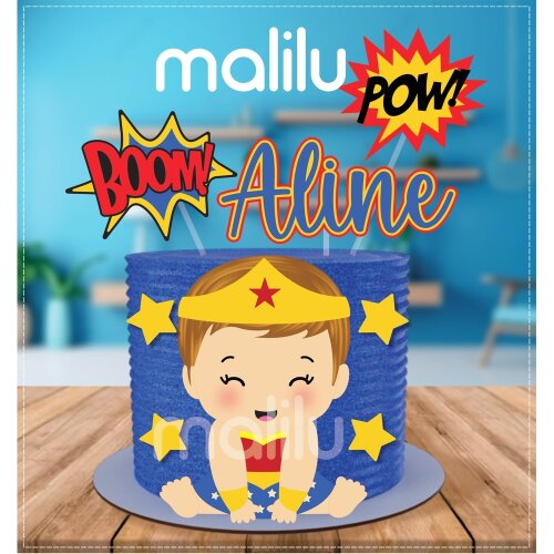 Topo de Bolo Mulher Maravilha 30 Arquivo digital