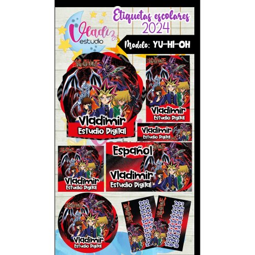 Kit Digital Etiqueta Escolar YU GI OH