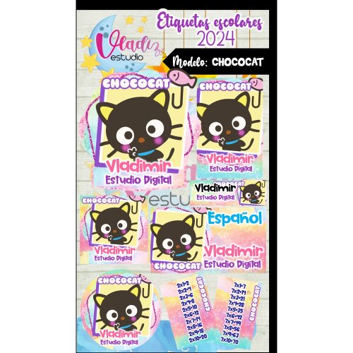 Kit Digital Etiqueta Escolar CHOCOCAT
