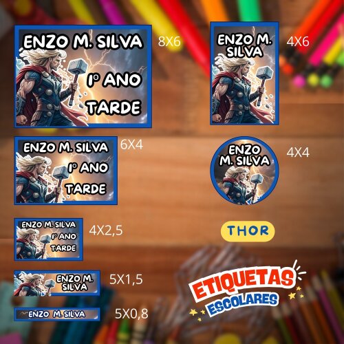 Kit Digital Etiqueta escolar para imprimir Thor