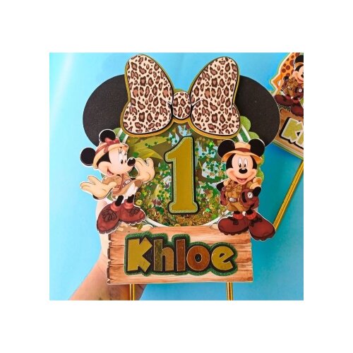 Topo de Bolo Mickey Safari 02