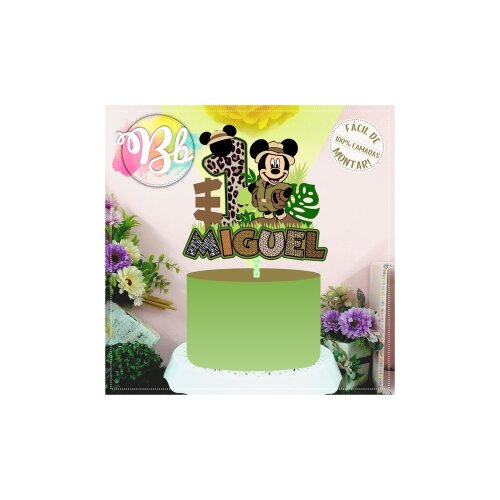 Topo de Bolo Mickey Safari 03