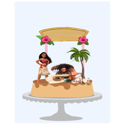 Topo de bolo Moana 02 para imprimir