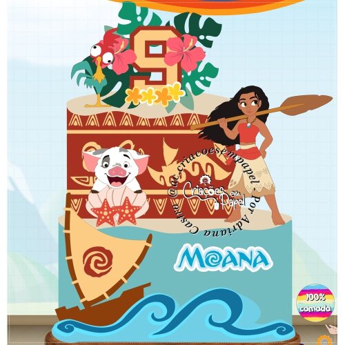 Topo de bolo Moana 40 para imprimir