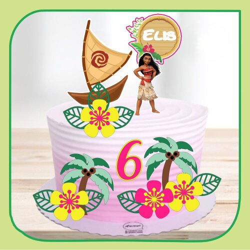 Topo de bolo Moana 52 para imprimir