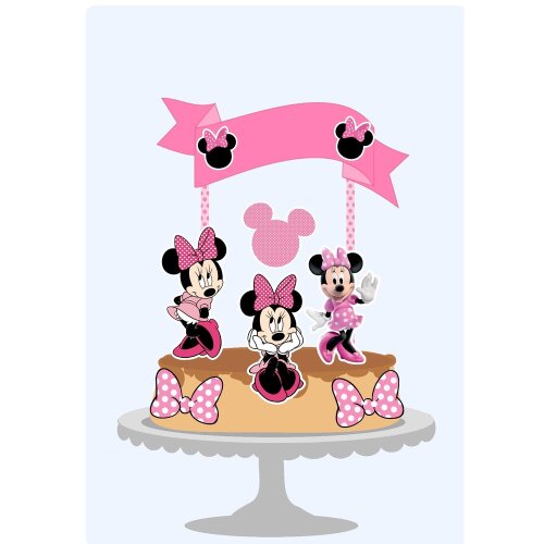 Topo de Bolo Minnie Rosa 04