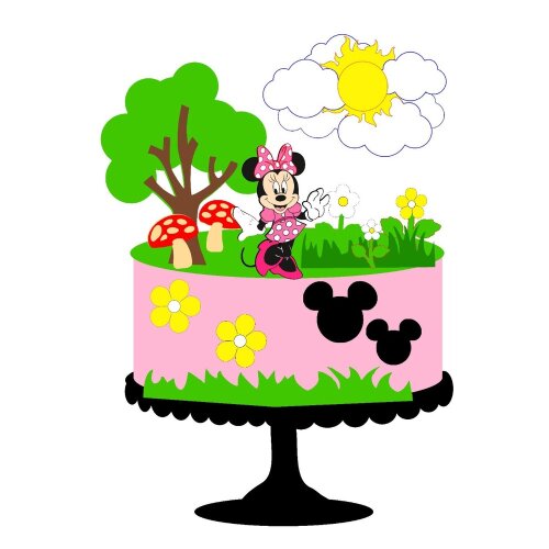 Topo de Bolo Minnie Rosa 07