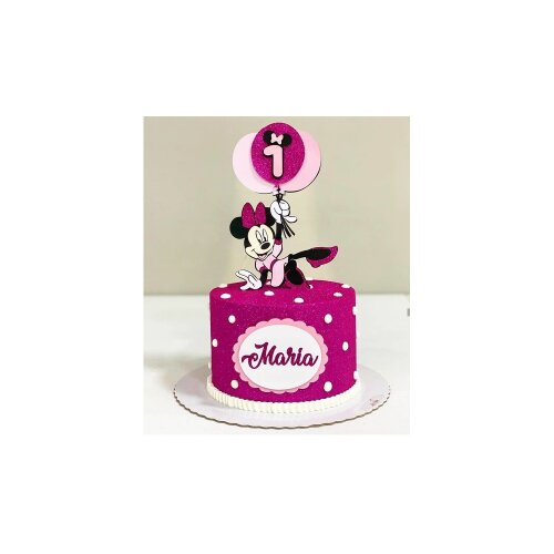 Topo de Bolo Minnie Rosa 15