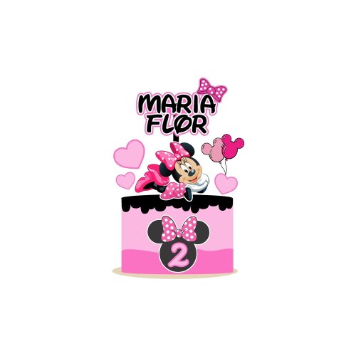 Topo de Bolo Minnie Rosa 22