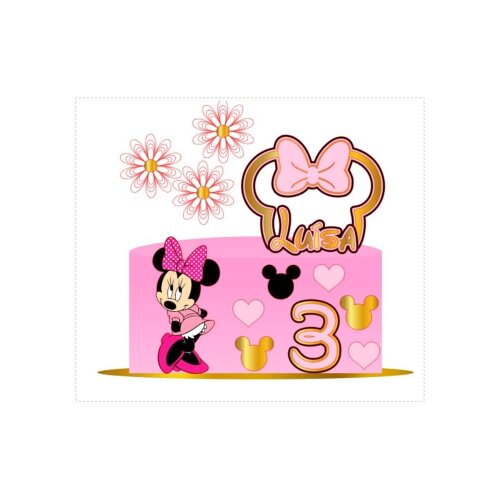Topo de Bolo Minnie Rosa 31