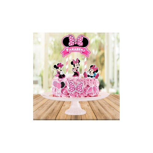 Topo de Bolo Minnie Rosa 34